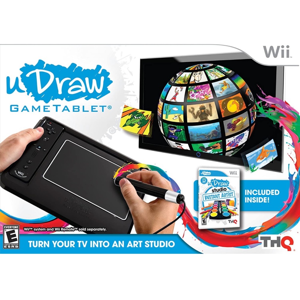 Nintendo Wii uDraw Game tablet with uDraw Studio Instant Artist Black 6” X 4”